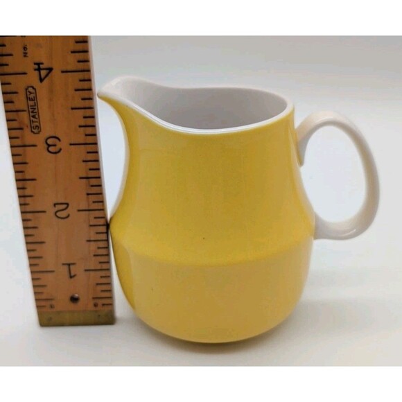 Mikasa Cera-Stone Creamer D1300 Daybreak Yellow Vintage MCM Japan - Picture 6 of 7